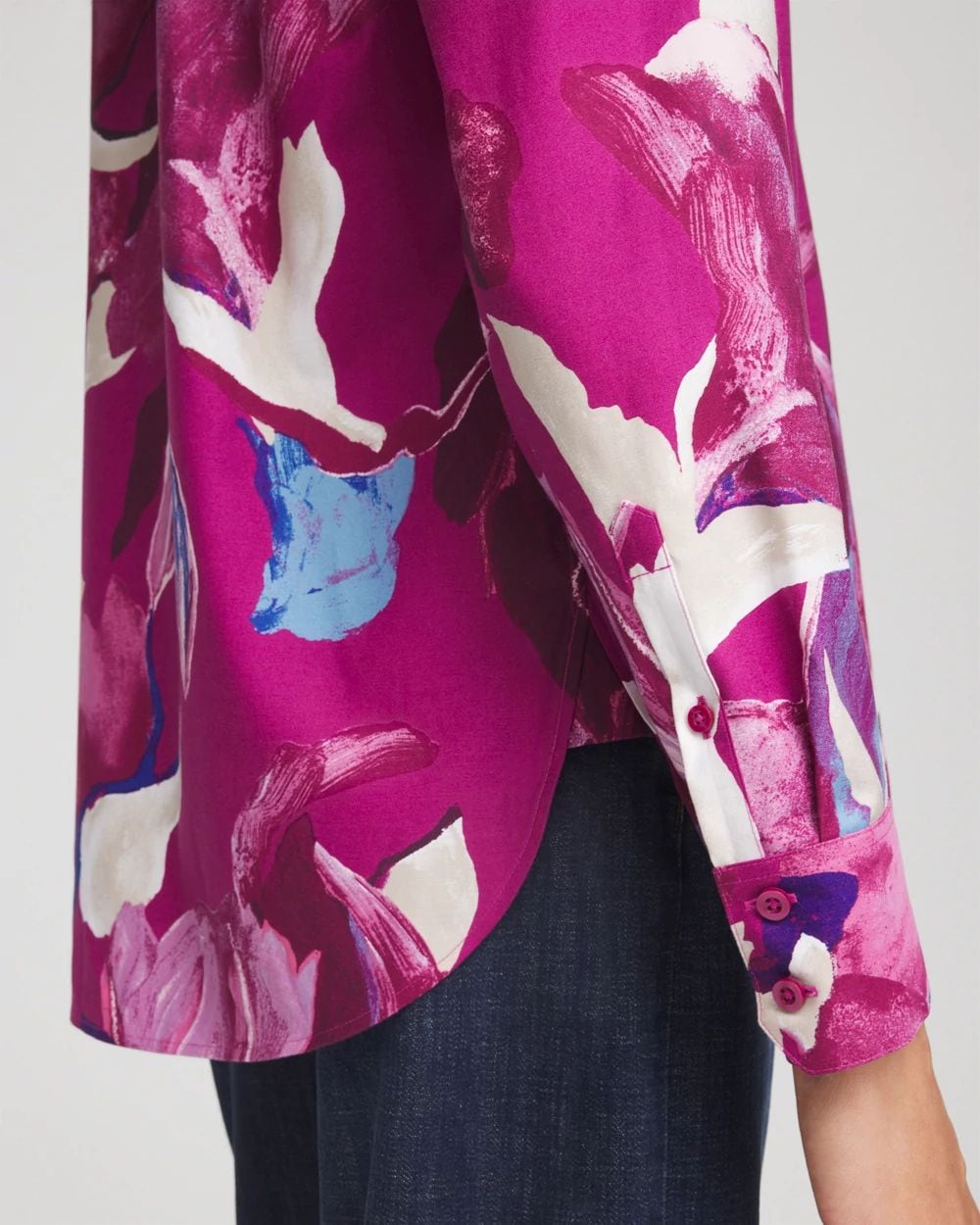 No Iron™ Floral-Paint-Print Shirt | Chico's